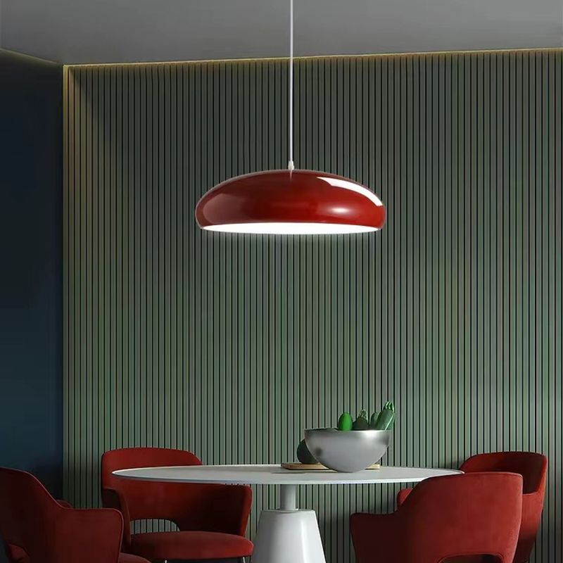 Metal Dome Pendant Light for Dining Room & Kitchen Island, Adjustable Hanging Ceiling Fixture with Curved Shade, Modern LED Bulb | Thomler