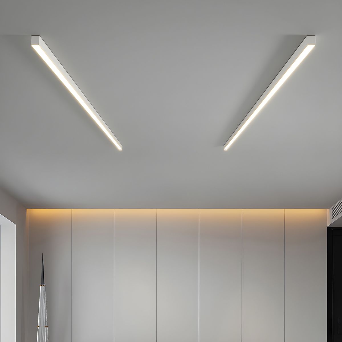 Ceiling Light Black Integrated LED 120.0 cm Modern Indoor Living Room Hallway Bedroom Lighting Fixture Minimalist Elongated Design | Thomler