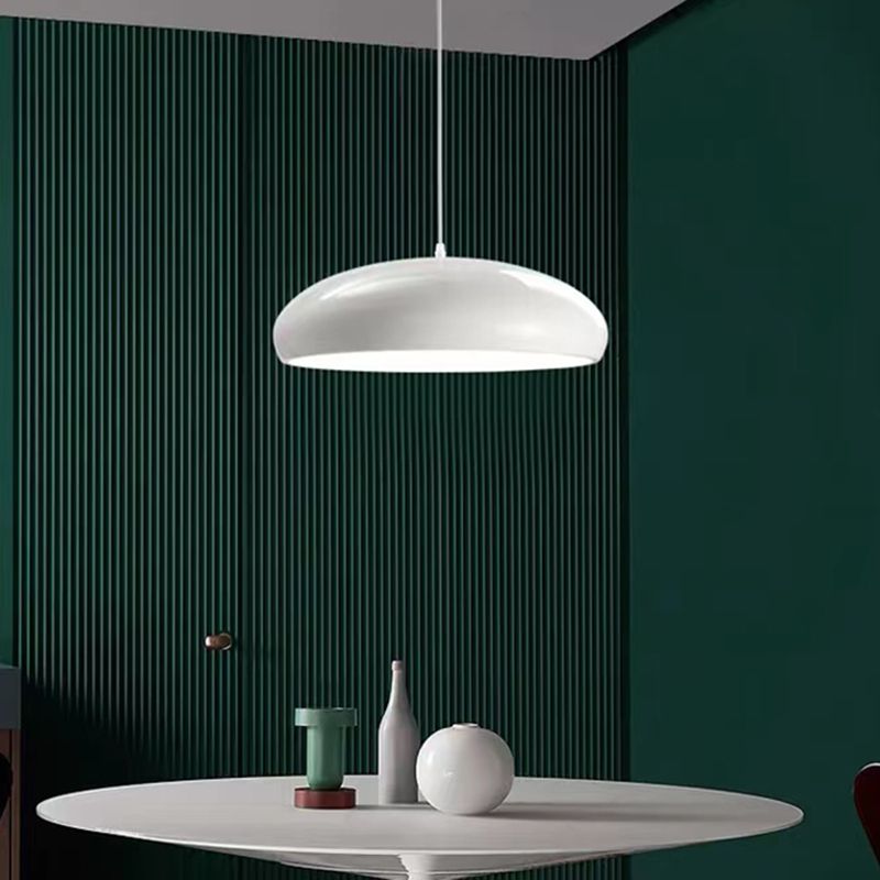 Metal Dome Pendant Light for Dining Room & Kitchen Island, Adjustable Hanging Ceiling Fixture with Curved Shade, Modern LED Bulb | Thomler