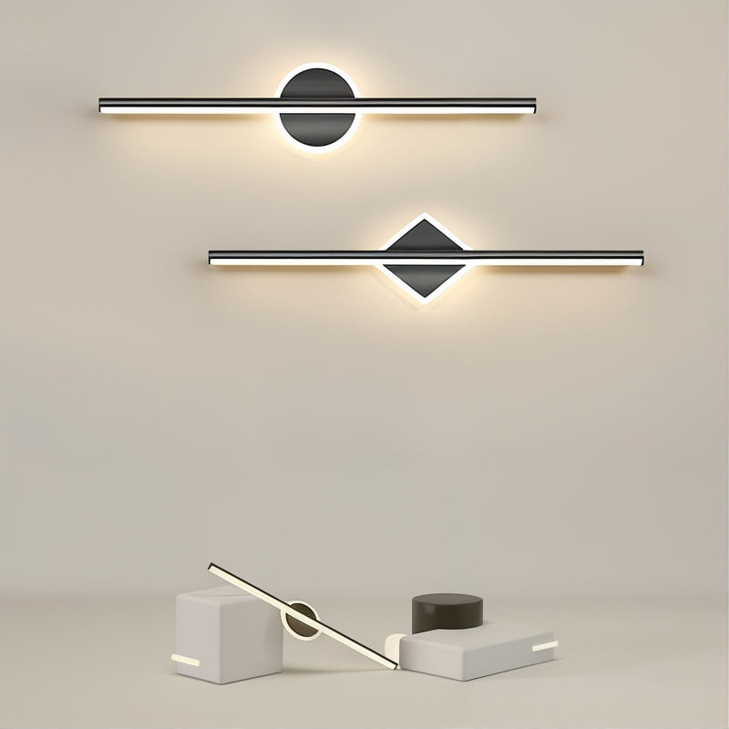 LED Wall Sconce Black & Gold Metal Modern Geometric Light Fixture for Living Room Bedroom Bathroom Warm White Accent Lighting | Thomler