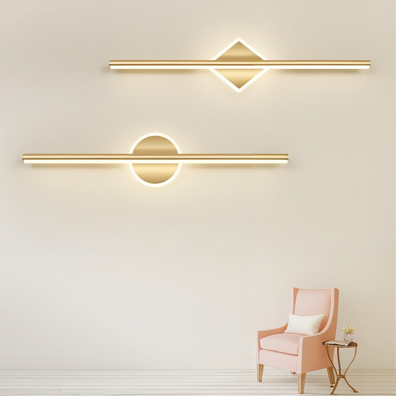 LED Wall Sconce Black & Gold Metal Modern Geometric Light Fixture for Living Room Bedroom Bathroom Warm White Accent Lighting | Thomler