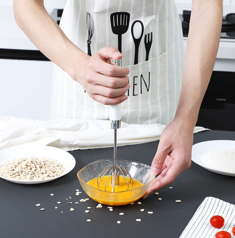 Rotary Hand Whisk for Eggs Cream Batter Kitchen Semi-Automatic Push Mixer for Baking Cooking Home Chef Tool | Thomler