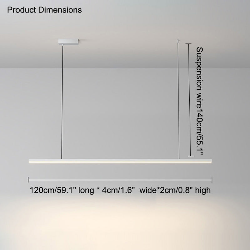 Linear Pendant Light Metal 39 in Adjustable Kitchen Island LED Warm White 3000K-6000K Modern Dining Room Hanging Lamp | Thomler