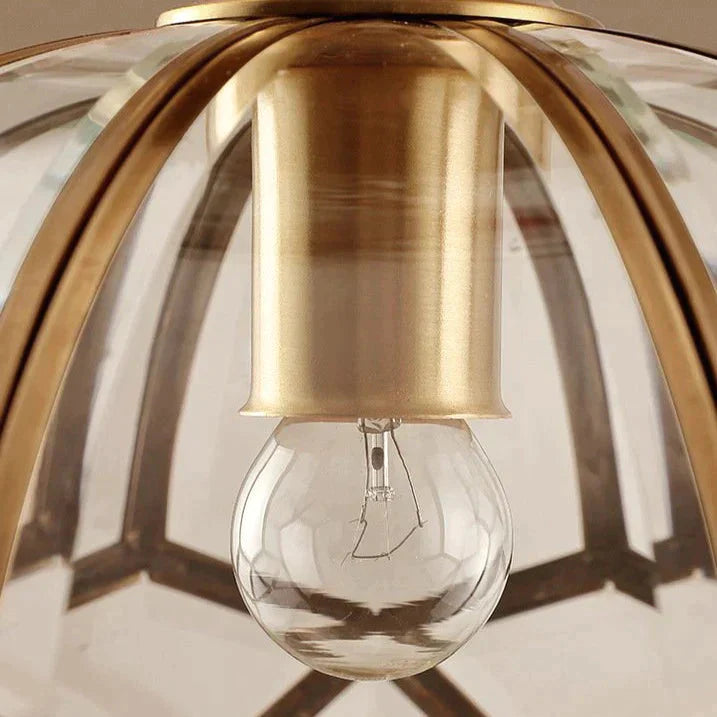 Copper Flush-Mount LED Ceiling Light Fixture for Hallways, Entryways, Bedrooms – Single-Lamp Minimalist Design with E27 Socket | Thomler