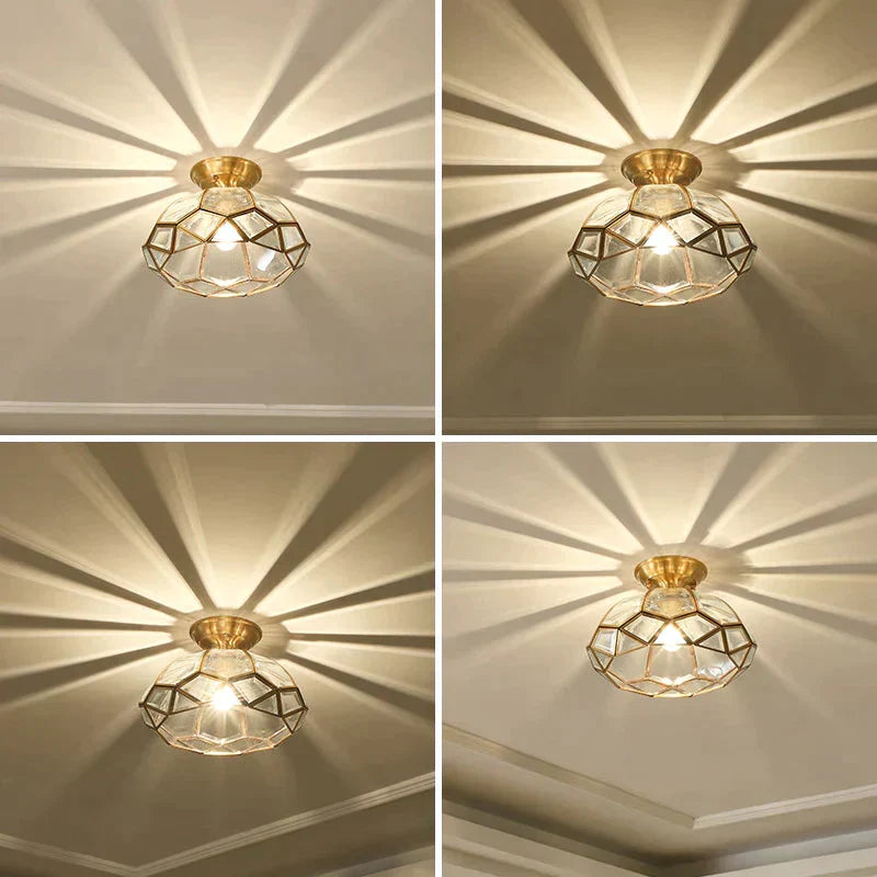 Copper Flush-Mount LED Ceiling Light Fixture for Hallways, Entryways, Bedrooms – Single-Lamp Minimalist Design with E27 Socket | Thomler
