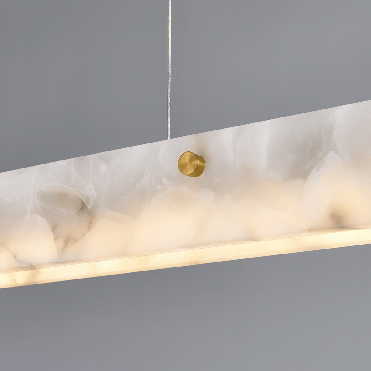 Stone Bar Chandelier with Integrated LED – Brushed Gold Hardware for Kitchen Island & Dining Tables | Thomler