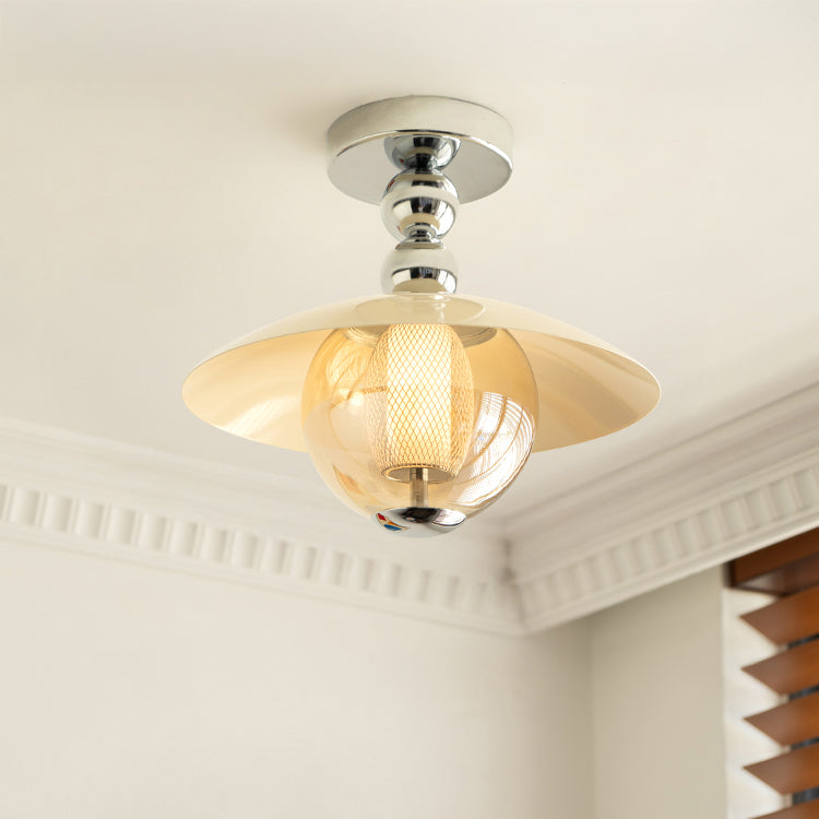 Ceiling Light Glass Dome 12 in Flush Mount Hallway Entryway Lighting Soft Warm Glow | Thomler