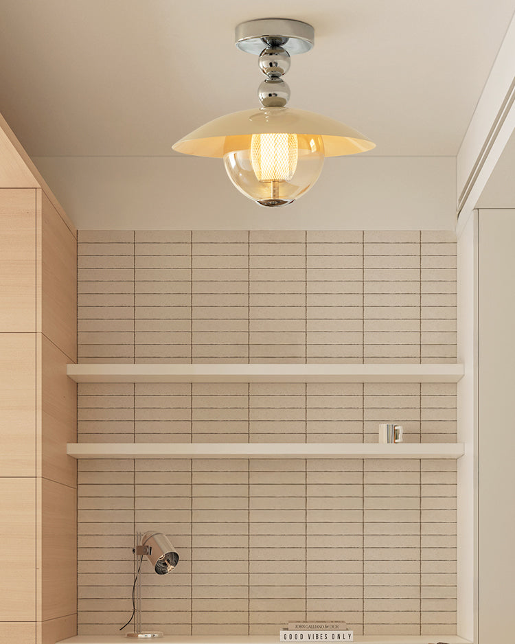 Ceiling Light Glass Dome 12 in Flush Mount Hallway Entryway Lighting Soft Warm Glow | Thomler