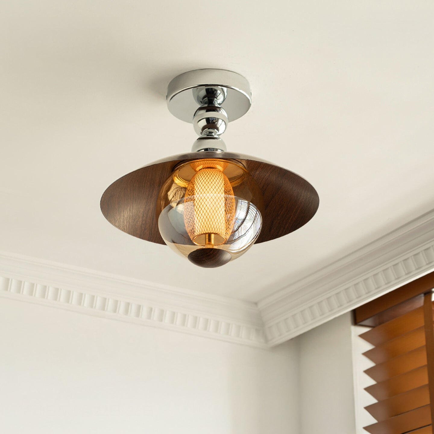 Ceiling Light Glass Dome 12 in Flush Mount Hallway Entryway Lighting Soft Warm Glow | Thomler