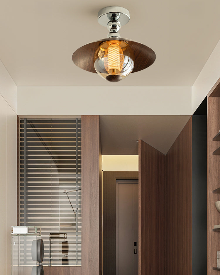 Ceiling Light Glass Dome 12 in Flush Mount Hallway Entryway Lighting Soft Warm Glow | Thomler
