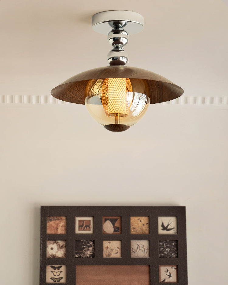Ceiling Light Glass Dome 12 in Flush Mount Hallway Entryway Lighting Soft Warm Glow | Thomler