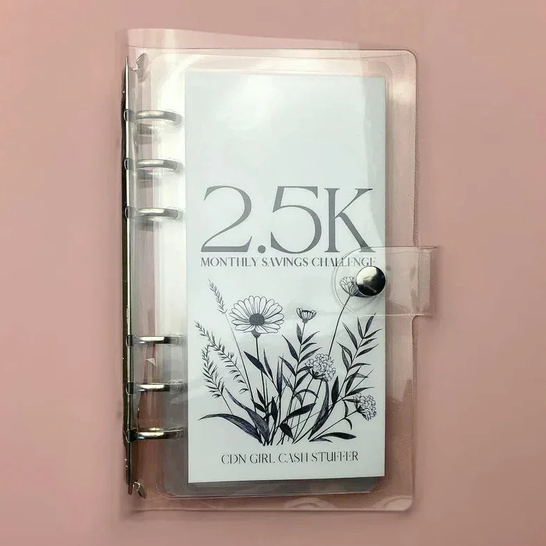 Year-Long Cash Envelope Budget Organizer Binder with Pockets for Monthly Savings Goals Personal Finance Tracker Ring Binder Waterproof | Thomler