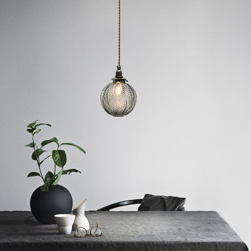 Pendant Light Glass 5.9 in Adjustable Cord Dining Kitchen Island Hanging Modern Ceiling Lamp | Thomler