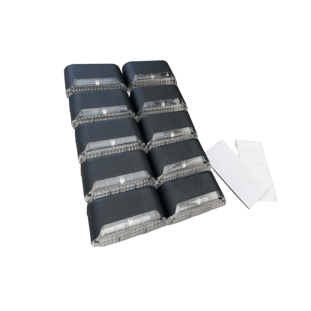 Solar LED Outdoor Step Lights 4-Pack with Automatic Dusk Sensor | Weather-Resistant Wireless Deck & Patio Lighting for Stairs, Walkways | Thomler