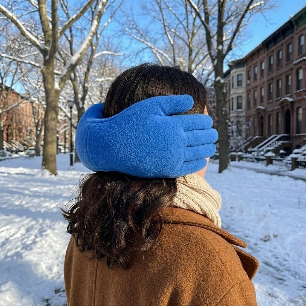 Plush Hand-Shaped Ear Warmers – Cozy Padded Earmuffs for Cold Weather | Winter Headband Accessory for Men & Women | Soft Cotton Ear Covers | Thomler