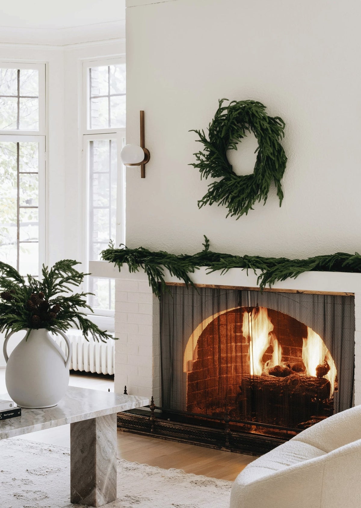 Bendable Evergreen Pine Garland - Realistic Needles, Dense Foliage, Customizable Shape for Mantel, Banister & Door Decor, 4-9 ft | Thomler