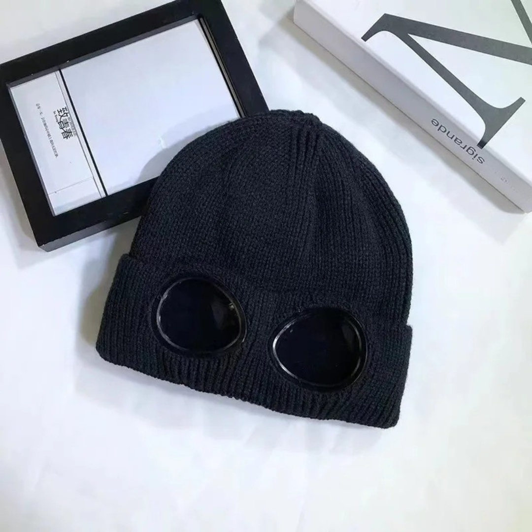 Knit Beanie with Flip-Down Goggles – Windproof Winter Hat for Outdoor Activities | Thomler