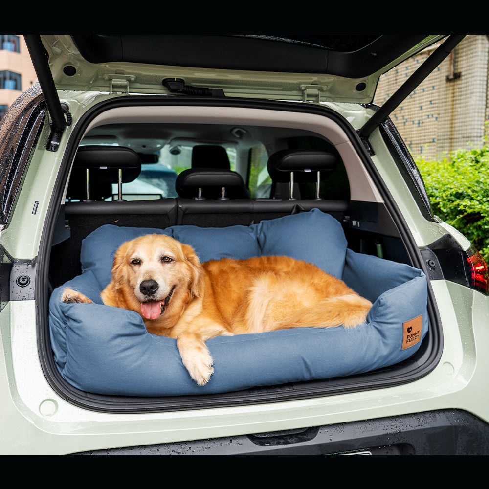 Dog Car Seat Cover for Back Seat – Padded Travel Hammock for Medium & Large Dogs with Safety Tethers & Storage Pockets | Thomler