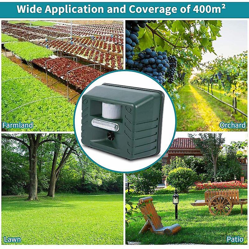 Solar-Powered Ultrasonic Wildlife Deterrent with Motion Sensor for Yards & Gardens – Harmless Pest Control Device | Thomler