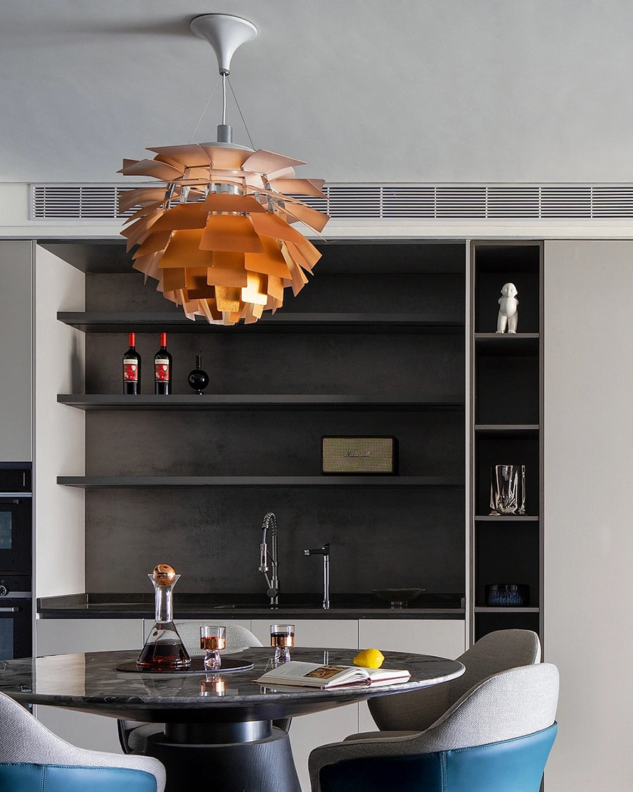 Pendant Light Metal 48.0 cm 18.9" Warm White Dining Room Adjustable Hanging Ceiling Lamp Pinecone Style E27 | Thomler