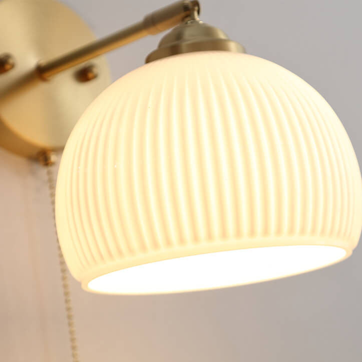 Wall Lamp Glass Brass 5.9 in Modern White Bedroom Bedside Living Room Sconce Lighting Fixture | Thomler