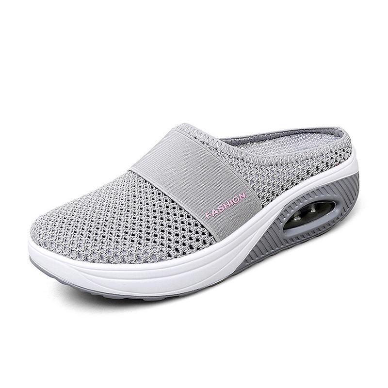 Cushioned Slip-On Sneakers with Arch Support for All-Day Walking Comfort Women's Breathable Mesh Athletic Shoes | Thomler