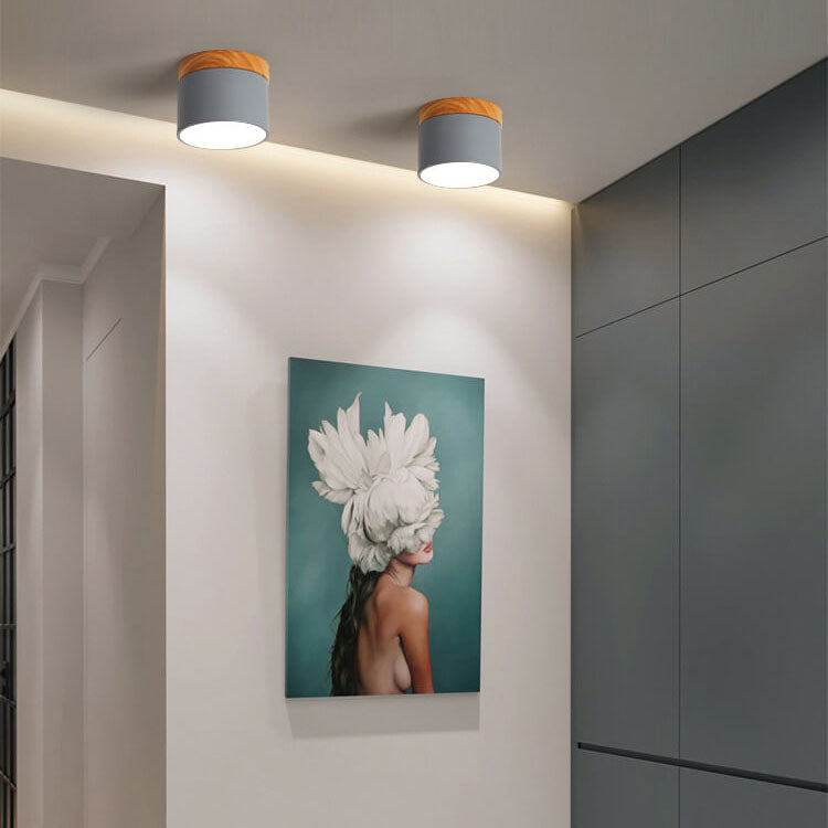 Round Compact LED Ceiling Light with Tri-Color Temperature Switch for Hallways, Bedrooms & Living Rooms | Modern Nordic Style Flush Mount | Thomler