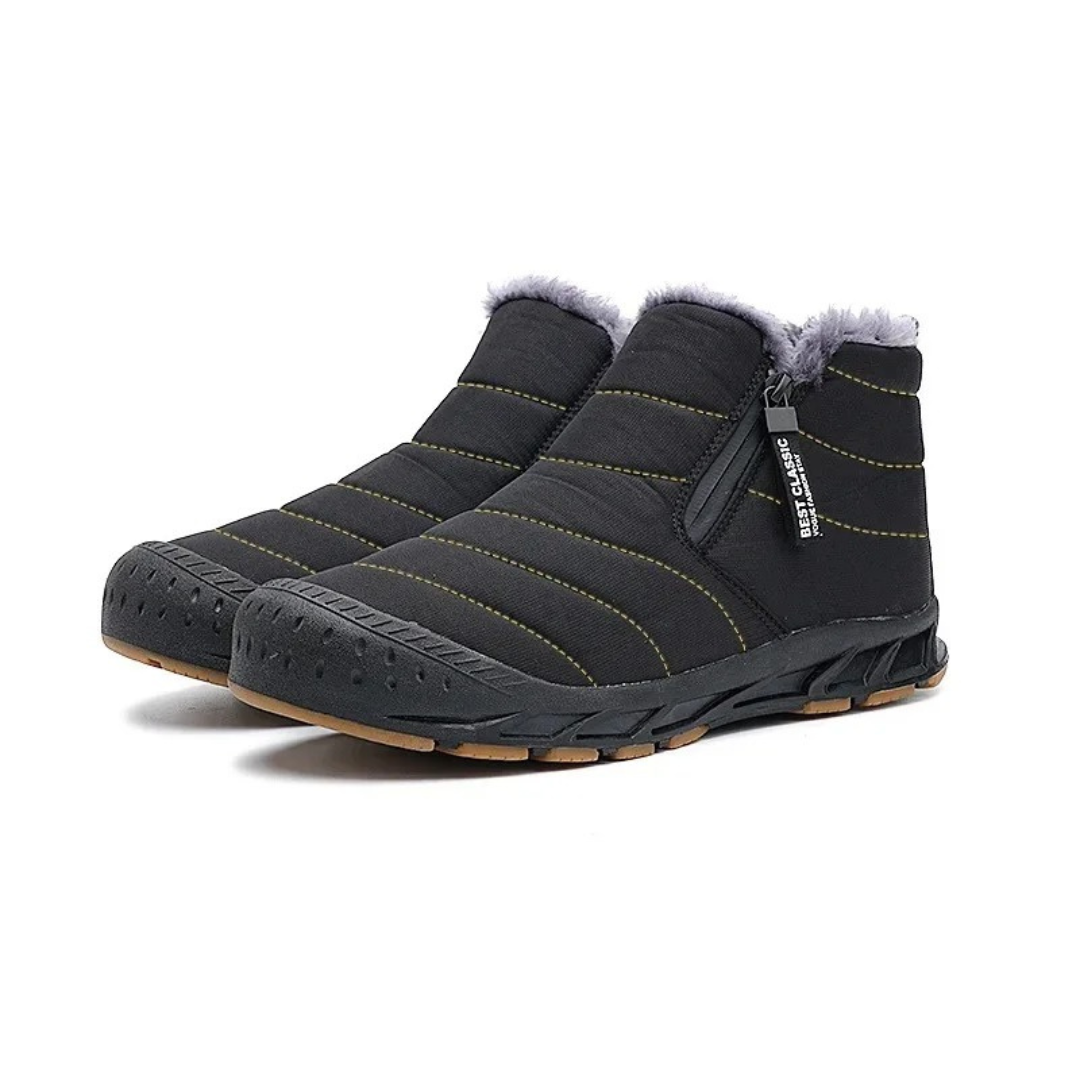 Men's & Women's Insulated Waterproof Winter Boots with Side Zipper for Snow & Ice | Fleece-Lined Slip-Resistant Shoes for Hiking, Walking | Thomler