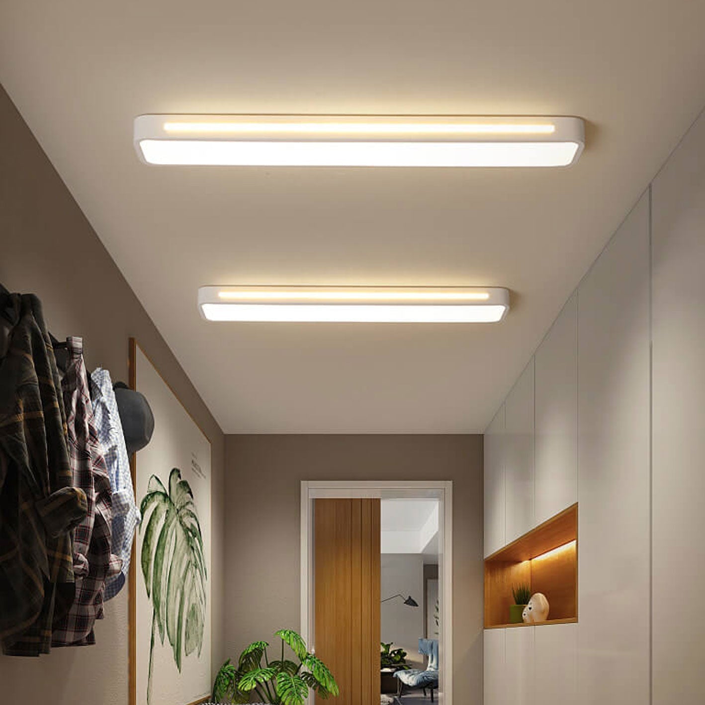Sleek Rectangular LED Ceiling Light Fixture — Modern Acrylic Flush Mount for Bedroom, Hallway & Living Room | Thomler