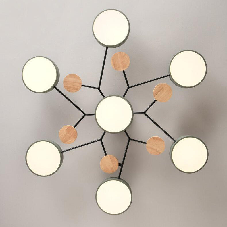 Modern Molecular LED Ceiling Light – Scandinavian Wood & Metal Flush Mount for Living Room, Bedroom & Kitchen | Thomler