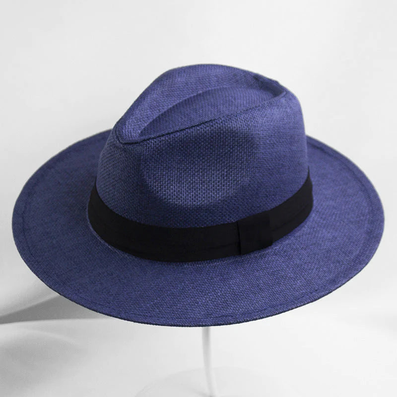 UPF 50+ Straw Fedora Hat with Wired Brim and Leather Band for Men & Women | Thomler