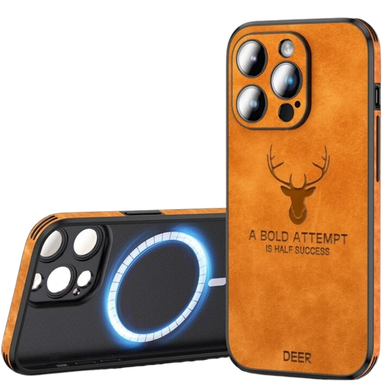 Genuine Suede iPhone Case with Camera Protection & Shock-Absorbing Silicone Liner for iPhone 12-17 | Thomler