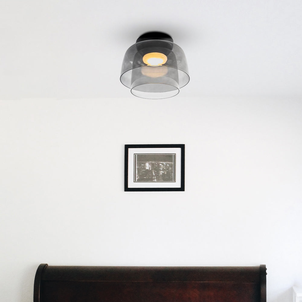 Layered Glass Ceiling Light Modern Multi-Tier Flush Mount Fixture with LED Hardwired for Kitchen Dining Room Bedroom Living Room | Thomler