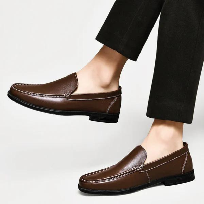 Men's Genuine Leather Loafers Slip-On Dress Shoes for Business Casual Wedding Office Formal Occasions Classic Italian Style Handcrafted | Thomler
