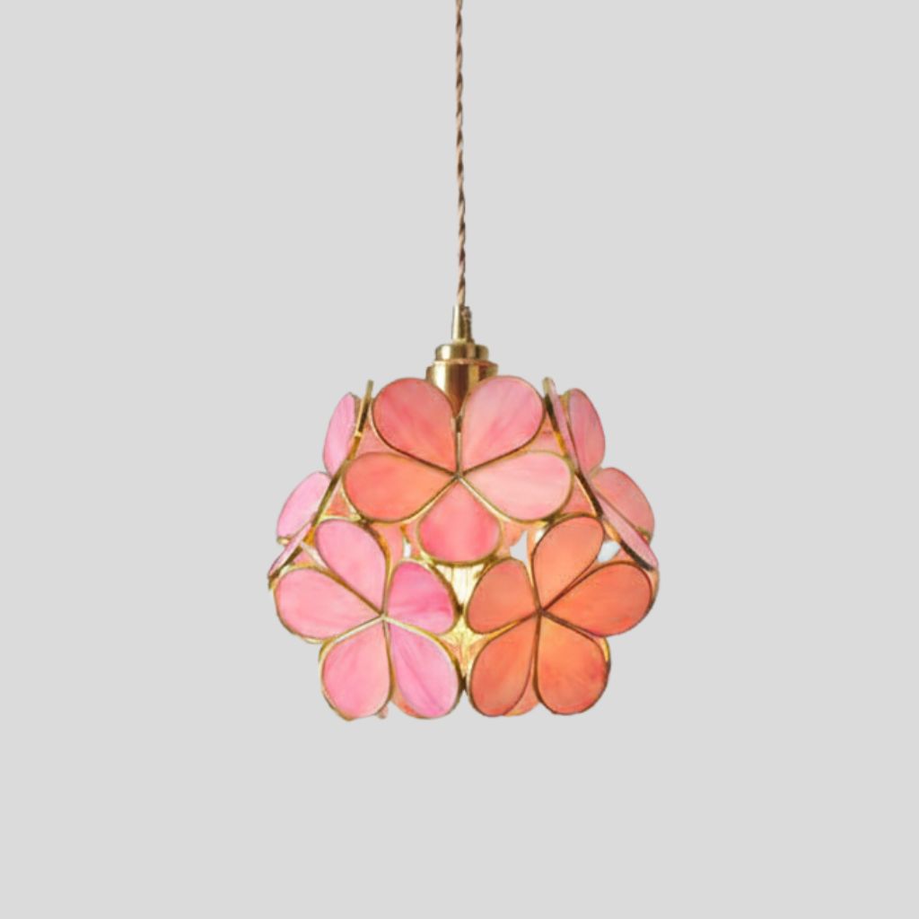 Stained Glass Pendant Light – Handcrafted Vintage Ceiling Fixture with Adjustable Chain for Dining Room, Kitchen, Restaurant | E26 Base | Thomler