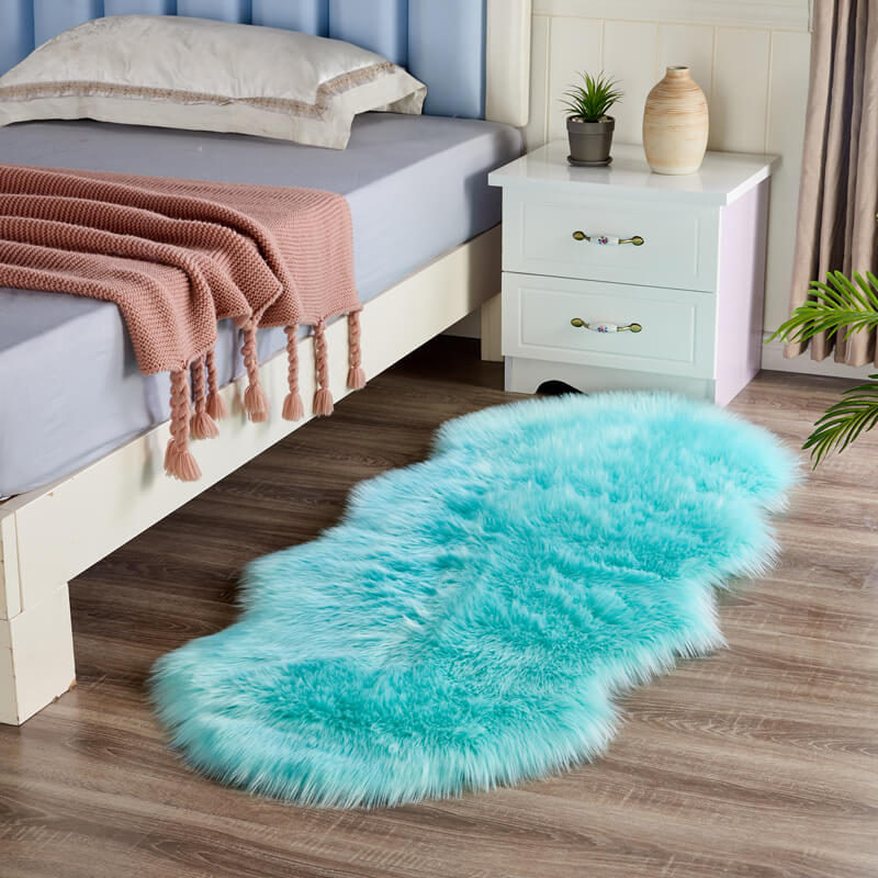 Plush Synthetic Sheepskin Floor Mat in Multiple Sizes & Colors | Thomler