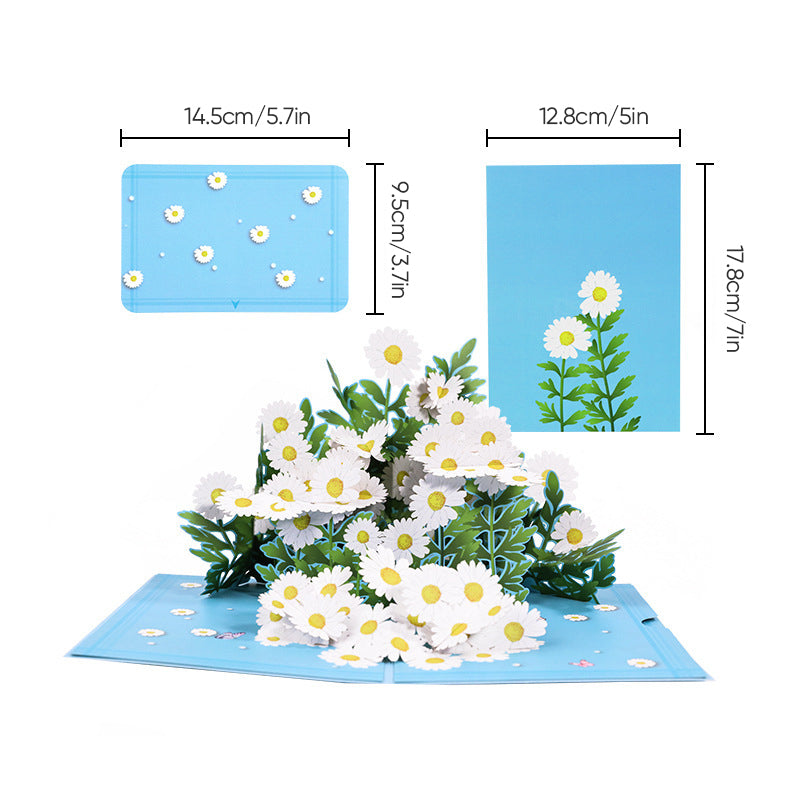 Popup Flower Greeting Card with 3D Laser-Cut Design for Mom, Grandma & Special Occasions | Thomler