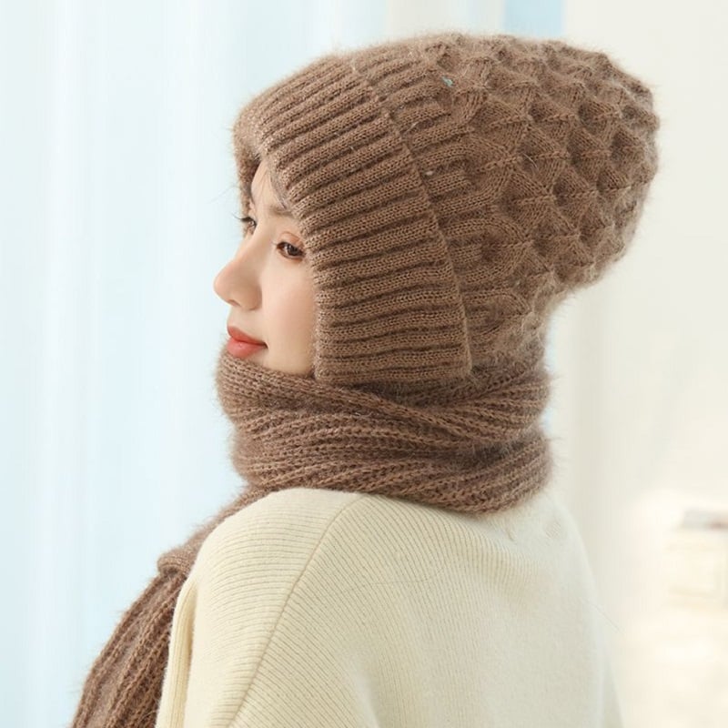 Thermal Hooded Scarf with Built-In Face Mask and Ear Coverage for Winter Outdoor Activities | Thomler