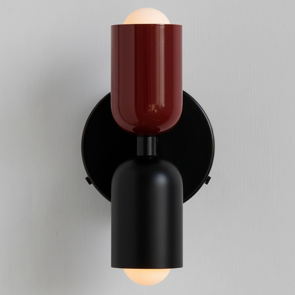 Two-Tone Glass Wall Sconce with Dual Light Uplight Downlight for Bedroom Living Room Hallway Modern Minimalist Home Accent Lighting | Thomler
