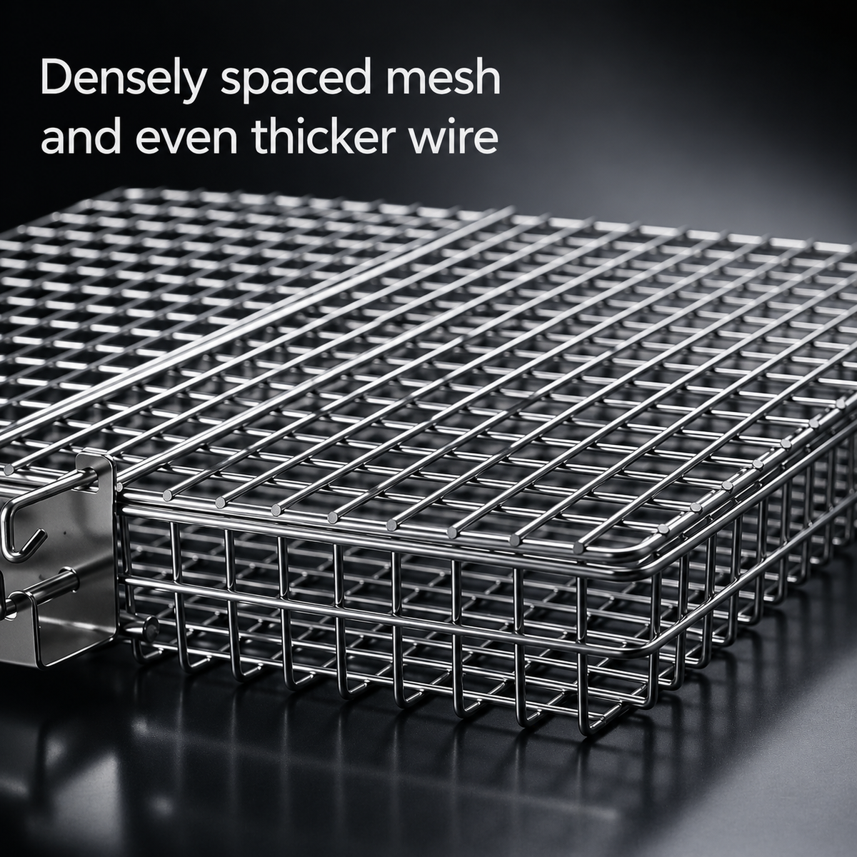 Stainless Steel BBQ Grill Basket for Fish, Vegetables & Small Foods – Open-Grid Grilling Cage with Handle for Outdoor Barbecue | Thomler