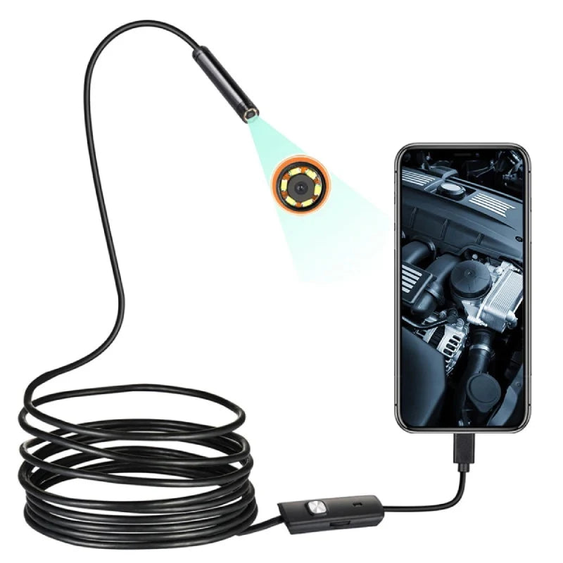 USB Inspection Camera with LED Light – Flexible Borescope for Plumbing, Automotive & Home Repair – Waterproof Snake Cam for Drain Pipes | Thomler