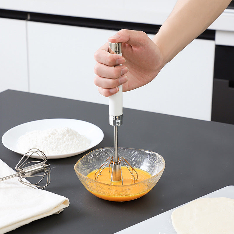 Rotary Hand Whisk for Eggs Cream Batter Kitchen Semi-Automatic Push Mixer for Baking Cooking Home Chef Tool | Thomler