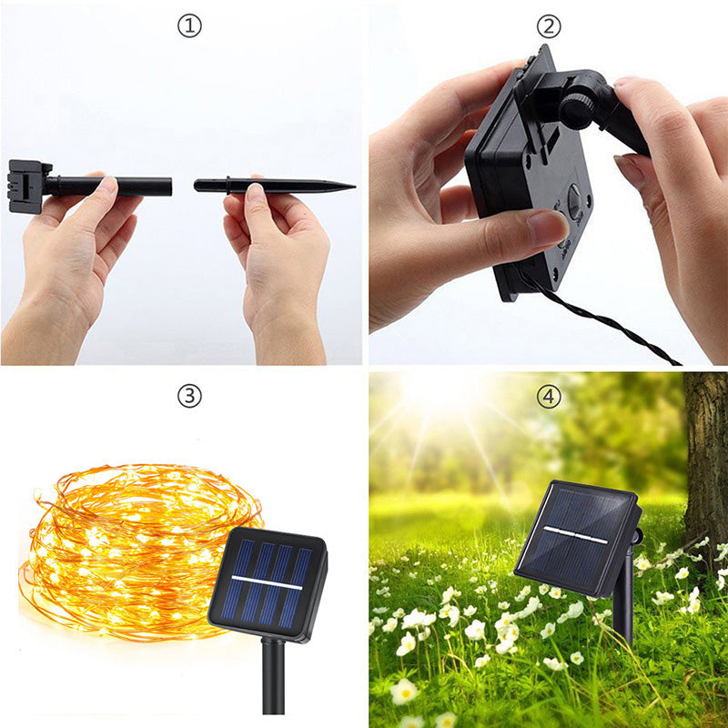 Solar Honeybee String Lights Outdoor Art Deco Multi-Color LED Garden Patio Decorative Light Strand Weatherproof for Yard Deck Fence Party | Thomler