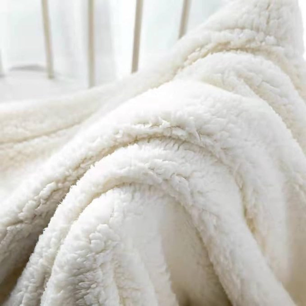 Reversible Dual-Layer Throw with Jacquard Texture & Plush Fleece Lining – Lightweight Couch or Bed Blanket for Year-Round Comfort | Thomler