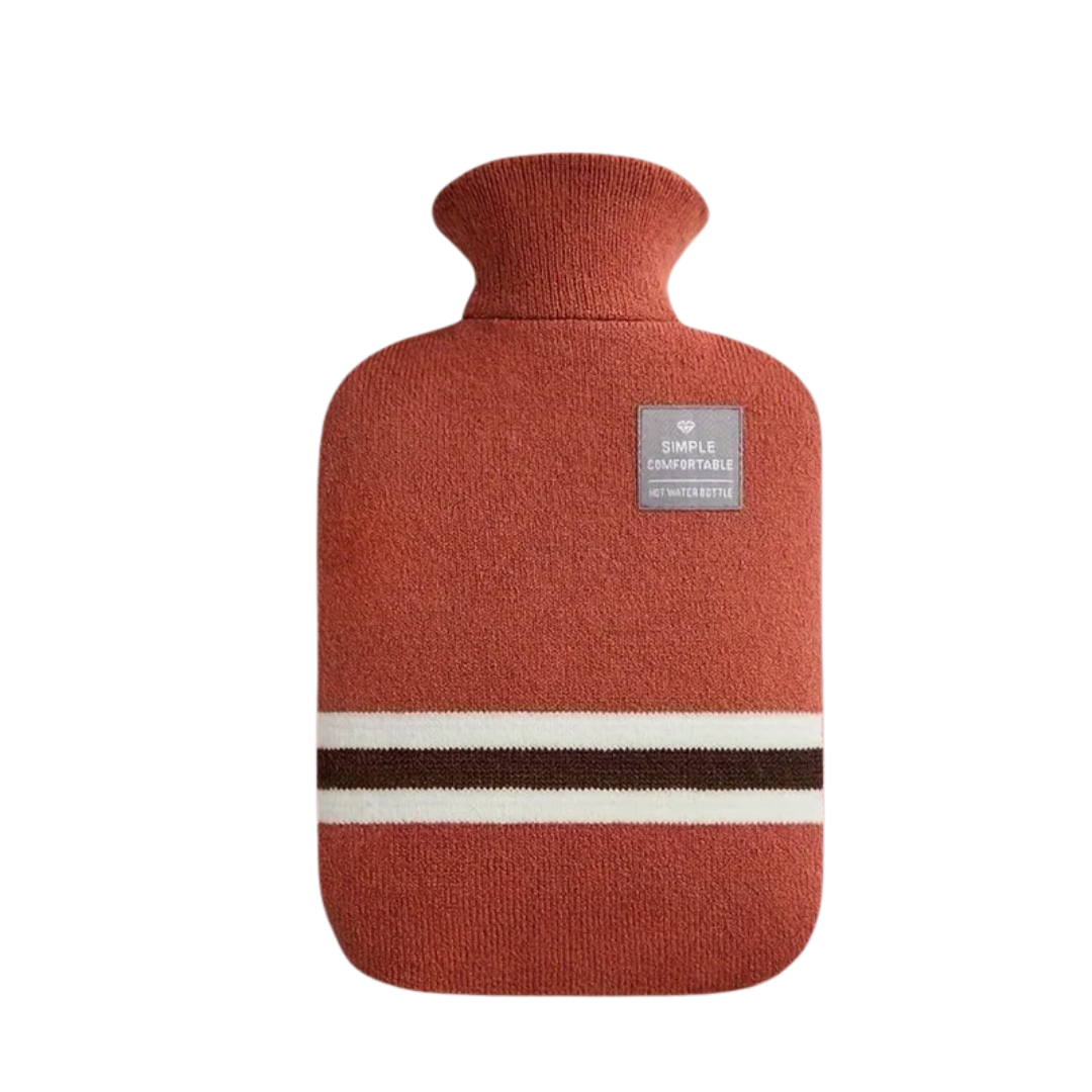 Hot Water Bottle with Knit Cover – 34 fl oz Cozy Heat Therapy for Winter Warmth, Cramps & Muscle Relief | Thomler