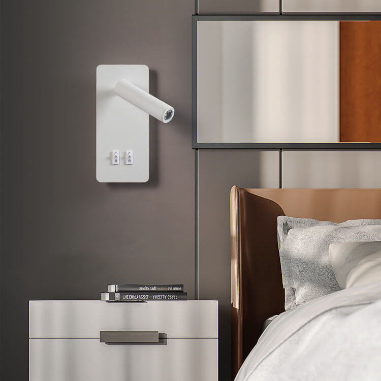 Adjustable LED Wall Sconce with Backlight – Rotatable Reading Light for Bedroom & Hallway – Modern Spotlight for Bedside & Living Room | Thomler