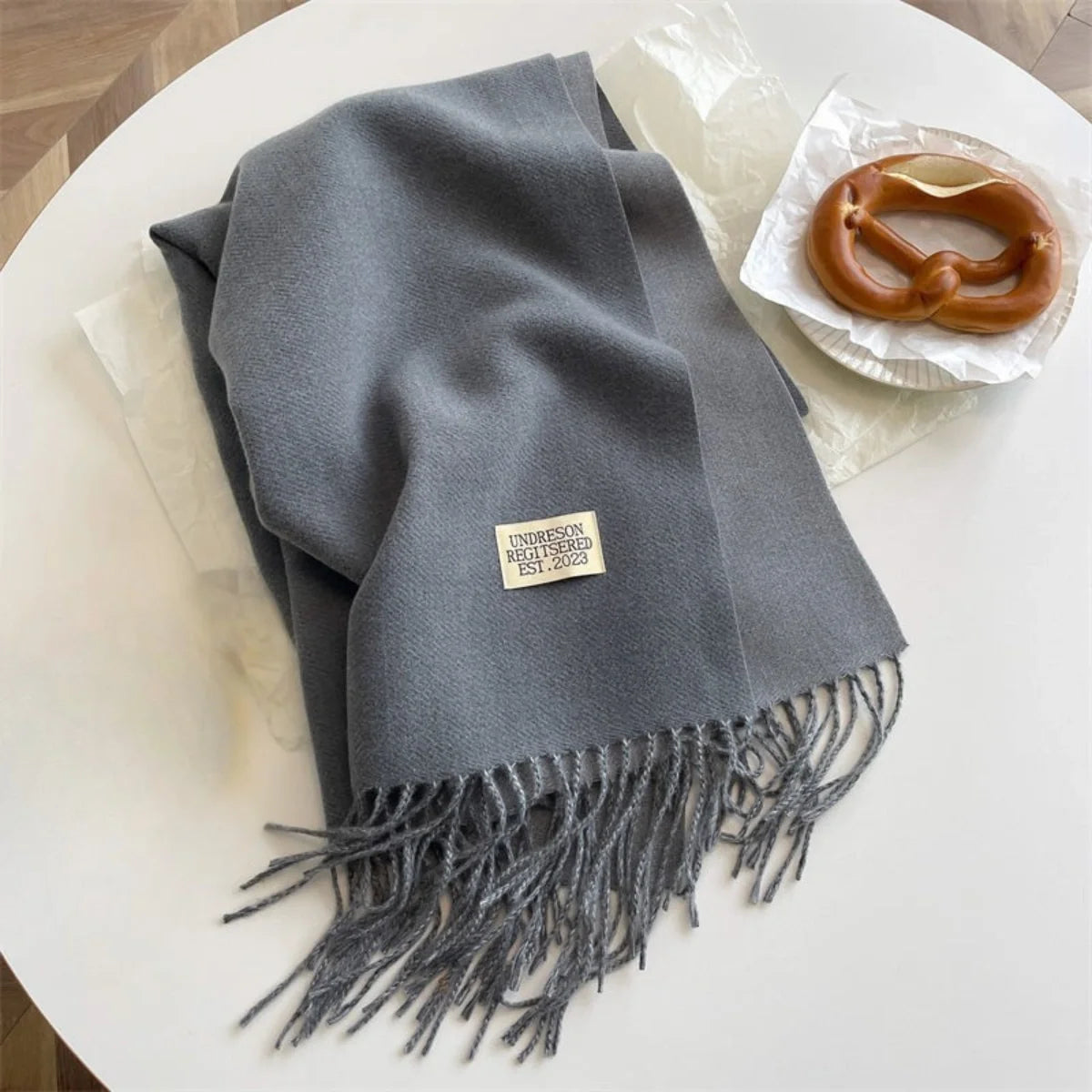 Reversible Fringed Pashmina Wrap Scarf – Soft Tassel Shawl for Women, Two-Tone Elegant Design for All Seasons | Thomler