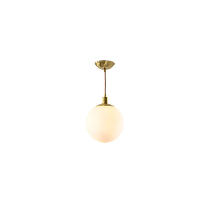 Pendant Light Glass 9.8 in Adjustable White Gold Hallway Living Room Bedroom Lighting Fixture Modern Hanging Lamp | Thomler