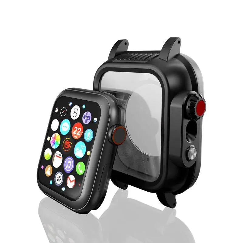 Protective Sport Band & Case Kit for Apple Watch 44mm & 42mm – Silicone Wristband with Snap-On Screen Bumper for Series 6/5/4/SE & Series | Thomler
