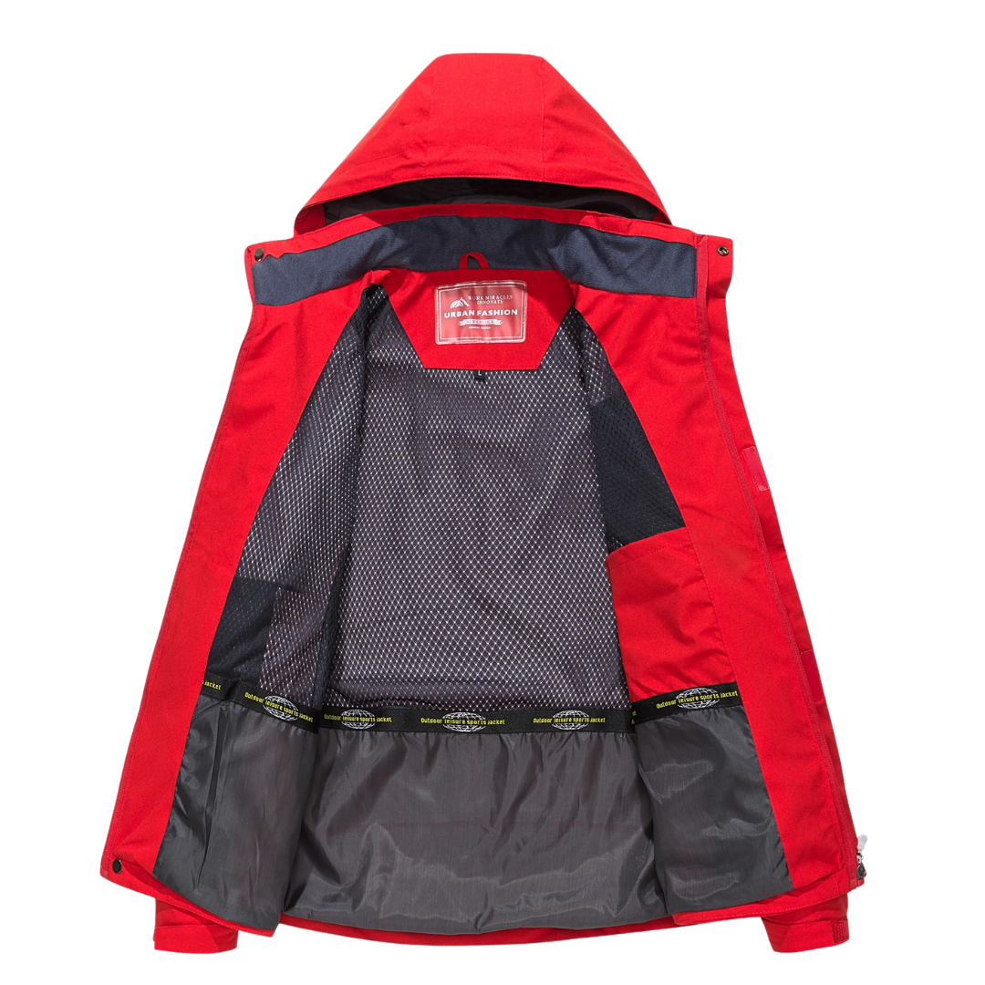 Men's Windproof Rain Shell Jacket with Removable Hood for Hiking, Camping & Outdoor Adventures – Waterproof Lightweight Expedition Coat | Thomler